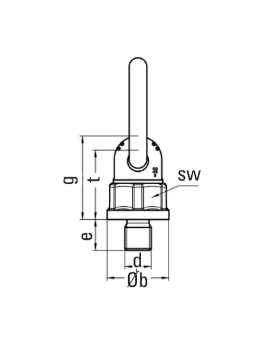 Anneau de levage et d'arrimage mâle THEIPA POINT M8x18 JDT ®