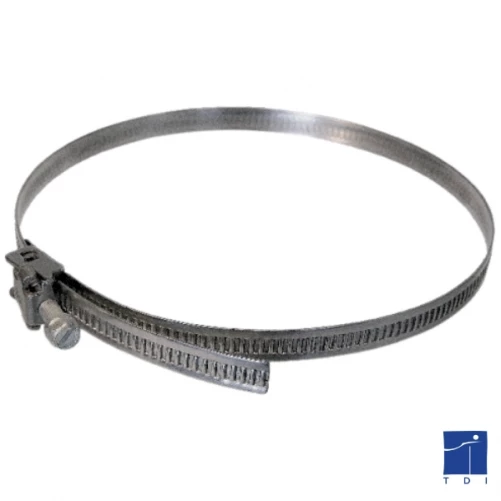 Abrazadera con banda estampada y cabeza basculante, anchura 9mm Ø25 a 200mm, acero inoxidable 304