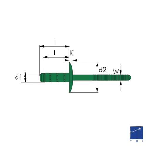Remache ciego HARDVEX Ø 4,8 X 14,5 ACERO INOX A2/ BRALO © ACERO INOX A2