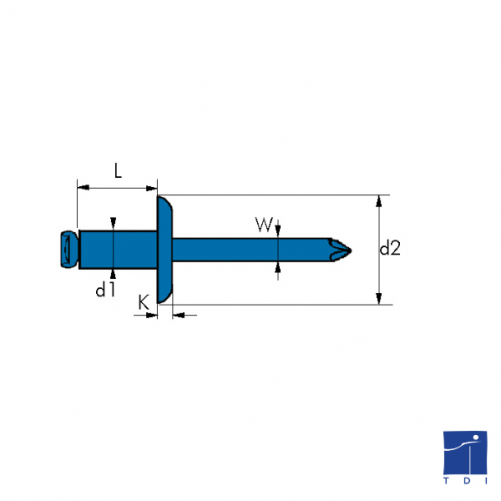 TP REMACHE CIEGO Ø 4,0 X 16 ALU/ALU 10,5-12,5 REF. BRALO 01160004016