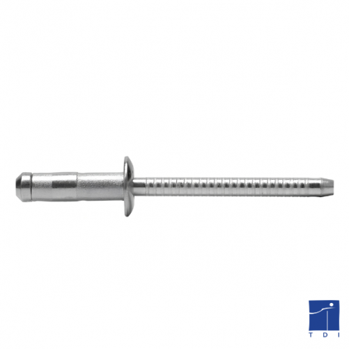 Remache ciego de aluminio/acero de 3 mm x 8 mm con vástago roto y cabeza plana
