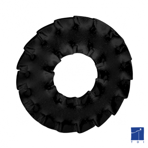 NFE 27626 Arandela dentada doble reforzada « forma plana » de 6 mm de acero niquelado negro zincado