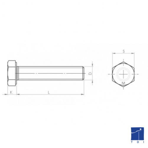 Tornillo de cabeza hexagonal totalmente roscado DIN 933 M16 X 2,00 X 40mm cl. 8.8 Zinc gris níquel