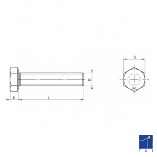 Vis tête hexagonale entièrement filetée DIN 933 M36 X 4.00 X 100mm cl. 8.8 galvanisé à chaud