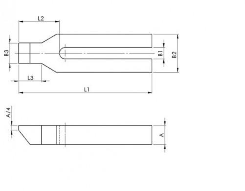 Pinza de horquilla con nariz n°6315GN 14mm X 160mm acero