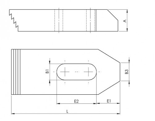 Brida recta para cuña dentada n°6314Z 18mm X 125mm acero REF 70391