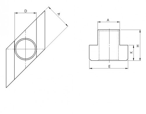 Taco romboidal para ranura en T N°508R 10mm X 12mm acero tratado térmicamente Cl.10
