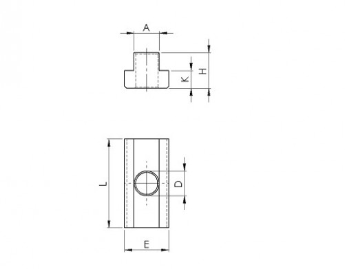 Grapa serie larga para ranura en T N°508L 8mm X 10mm acero tratado térmicamente Cl.10
