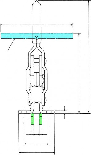 Pinza de asa vertical serie baja HV 450 en acero KAKUTA