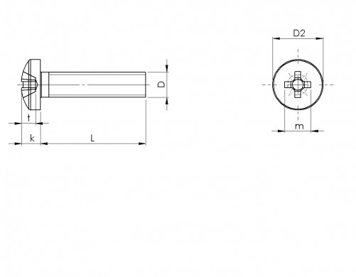 Tornillos para metal, cabeza ovalada ancha, Pozidrive ISO 7045 M5 X 0.80 X 16mm, acero inoxidable A2