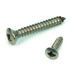 Tornillo de cabeza avellanada oval Pozidrive DIN 7983 M4.8 X n°10 x 32mm Acero inoxidable A2