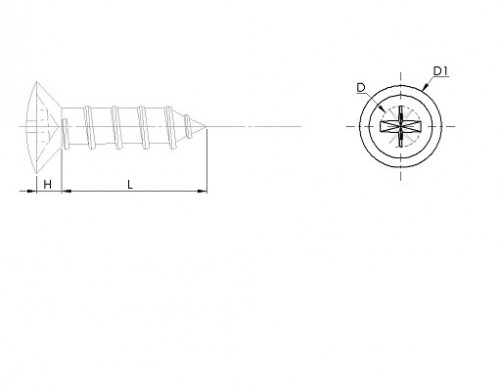Tornillo de cabeza avellanada oval Pozidrive DIN 7983 M4.8 X n°10 x 32mm Acero inoxidable A2