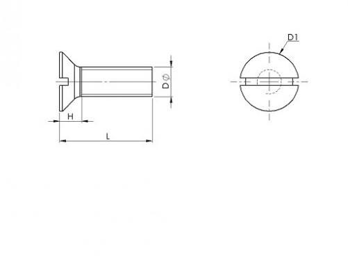 Tornillos avellanados ranurados para metal DIN 963 M6 X 1.00 X 40mm Acero inoxidable A2
