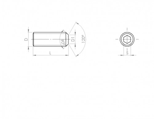Tornillo de cabeza cilíndrica DIN 916 M10 X 1.50 X 16mm Acero inoxidable A2