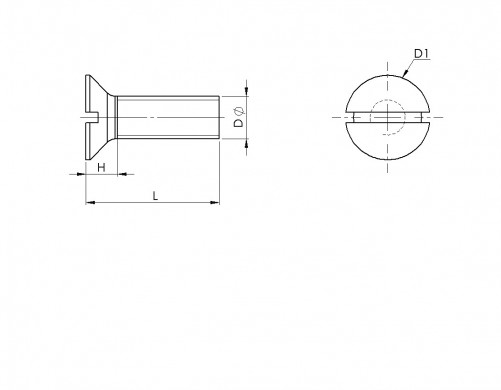 Tornillos avellanados ranurados para metal DIN 963 M4 X 0,70 X 25mm Acero inoxidable A4
