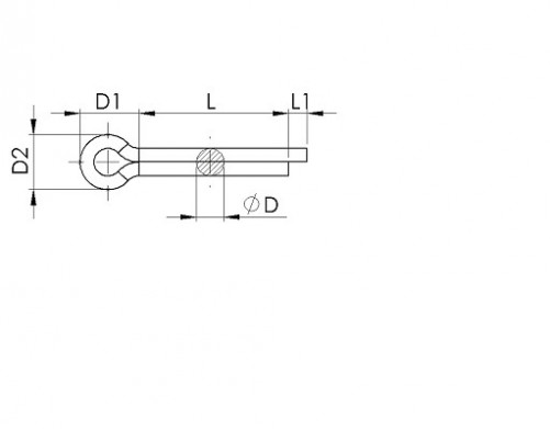 Pasador de chaveta DIN 94 1 X 20 mm Acero inoxidable 304