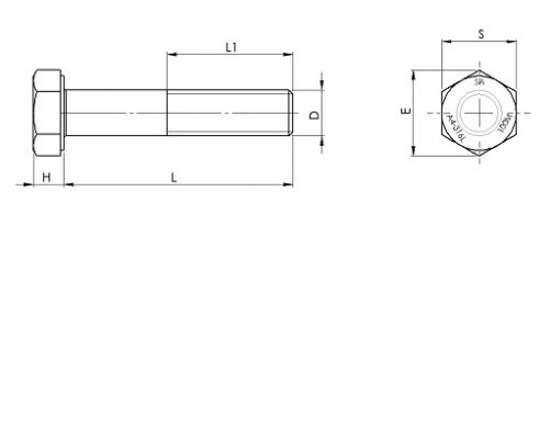 Tornillo de cabeza hexagonal parcialmente roscado ISO 4014 M10 X 1.50 X 70mm BUMAX 109® acero inoxidable 316L100