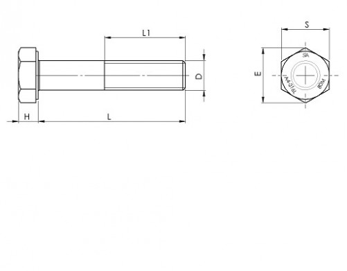 Tornillo de cabeza hexagonal parcialmente roscado ANSI B.18.2 5/16 NC-18 roscas X 2