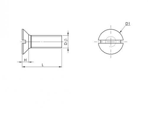 Tornillos metálicos avellanados ranurados DIN 963 M4 X 0,70 X 30mm latón
