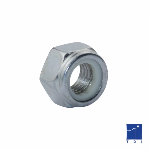 Tuerca de seguridad con collar de plástico DIN 985 M10 X 1,50 acero cl.l8l zincado blanco