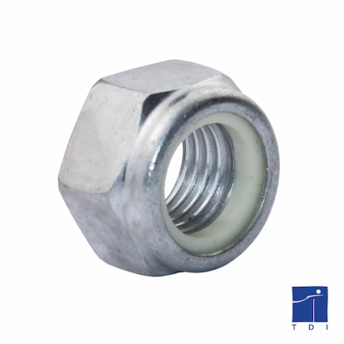 Tuerca de seguridad con collar de plástico DIN 985 M8 X 1,25 acero cl.l8l zincado blanco