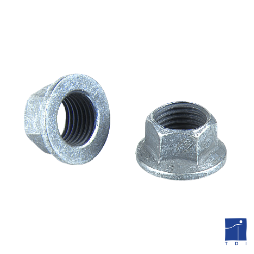 Ecrou hexagonal autofreiné à embase tout métal M6 X 1.00 acier zingué blanc SERPRESS®