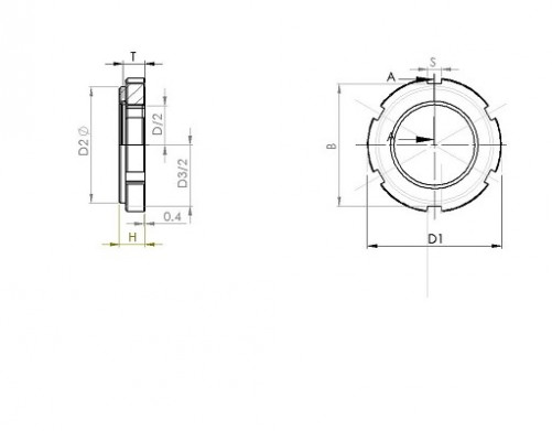 Tuercas autoblocantes serie normal tipo CN NFE 22306 M70 X 2,00 acero semiduro NYLSTOP