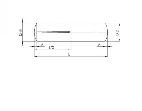 Pasador estriado progresivo invertido a medio camino ISO 8741 3mm X 12mm acero S250