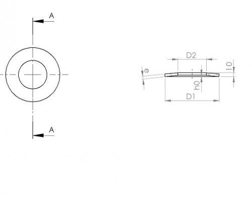 Arandela de seguridad dinámica DIN 2093 12.5mm X 6.2mm X 0.7mm acero inoxidable