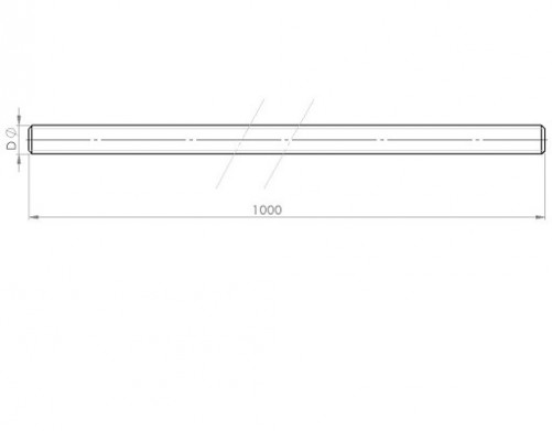 Varilla roscada DIN 976 B M12 X 1,75 1000mm Cl.8.8 galvanizada