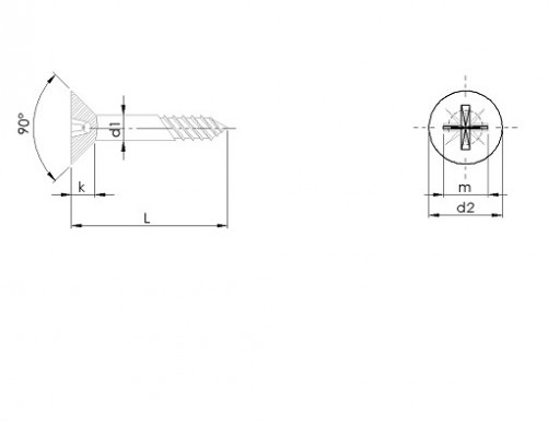 Pozidrive tornillos avellanados para madera DIN 7997 M5 X 60mm acero, zincado, blanco