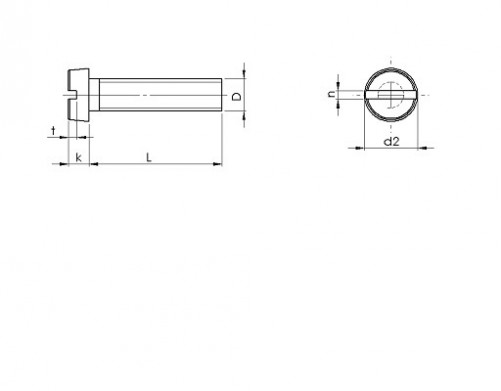 Tornillos de cabeza ranurada DIN 84 M3 X 0.50 X 16mm acero zincado blanco