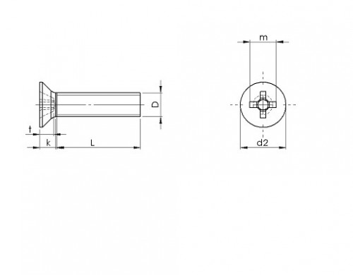 Tornillos avellanados Pozidrive ISO 7046 M5 X 0.80 X 35mm acero dulce zincado blanco
