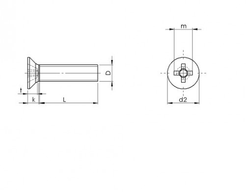 Tornillo de cabeza avellanada Pozidrive DIN 7982 M3.5 N°6 X 25mm acero zincado blanco
