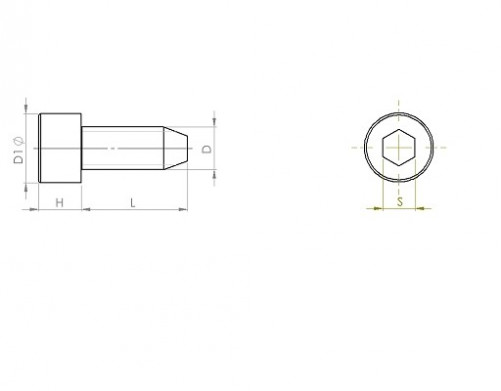 Tornillos de cabeza cilíndrica DIN 7500E M6 X 1,00 X 12mm Acero endurecido, zincado en blanco
