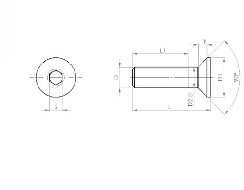 ISO 10642 M4 X 0,70 X 8mm cl 12,9 Tornillo de cabeza avellanada con hexágono interior HOLO-KROME