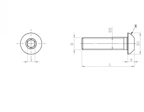 Tornillo de cabeza hueca hexagonal ANSI B.18.3 10 NF 32 roscas X 3/4 grado 8