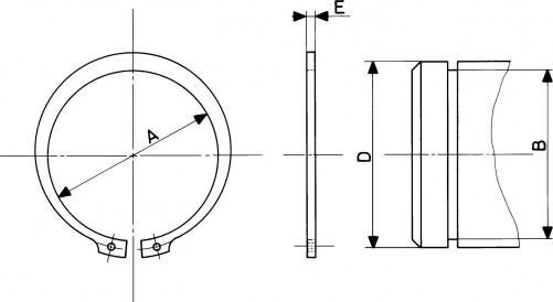 Circlips exteriores DIN 471 90mm acero XC75 fosfatado