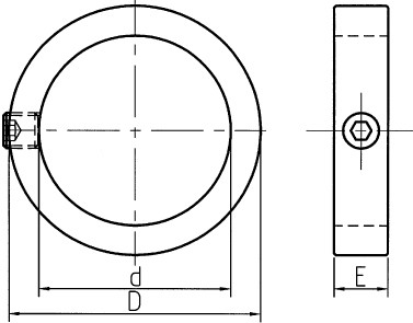 Collarín del eje del tornillo de presión 50 x 80 x 18 acero