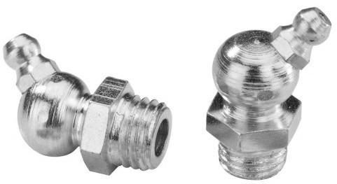 Engrasador tipo hidráulico 45° DIN 71412 M10 X 1,25 acero XC10 zincado blanco