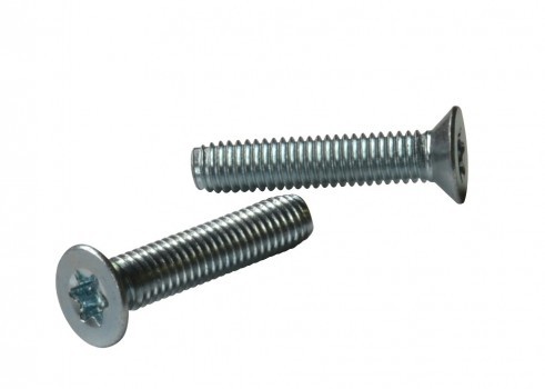 Tornillos de cabeza avellanada 90° 6 lóbulos interiores DIN 7500M M3 X 0,50 X 25mm acero cementado zincado blanco
