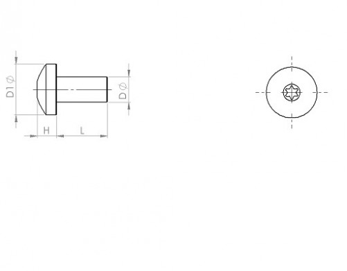 Tornillos de cabeza cilíndrica 6 lóbulos DIN 7500C TORX M4 X 0,70 X 10mm acero cementado zincado blanco