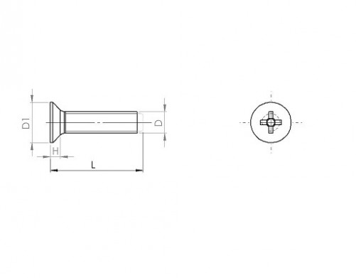 Tornillos de cabeza avellanada Pozidrive 90° DIN 7500M M2.5 X0.45X 8mm acero cementado, zincado blanco