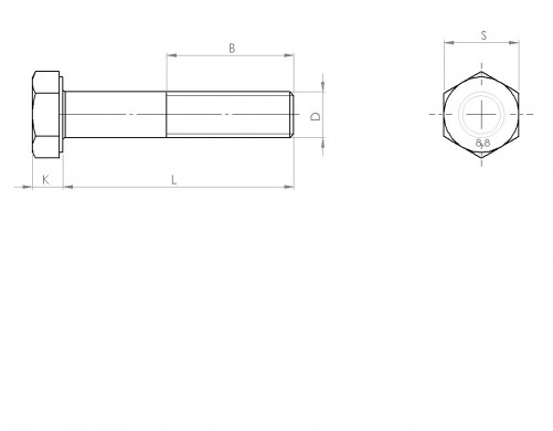 Tornillo de cabeza hexagonal parcialmente roscado DIN 931 M20 X 2,50 X 180mm cl.8.8 galvanizado en caliente