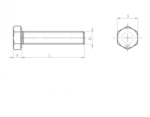 Tornillo de cabeza hexagonal totalmente roscado DIN 933 M10 X 1.50 X 80mm cl.12.9