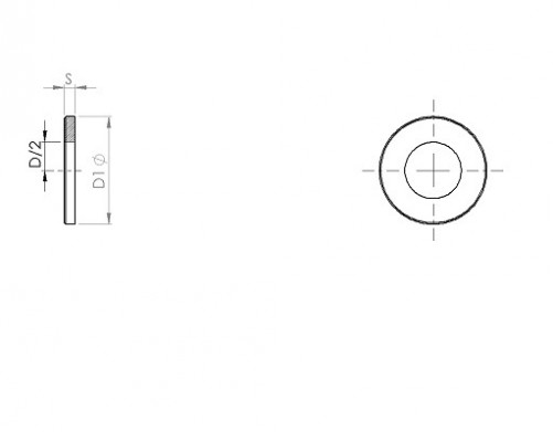 Arandela plana_ normal serie 'M' NFE 25513 10mm acero galvanizado 100HV Ecotri